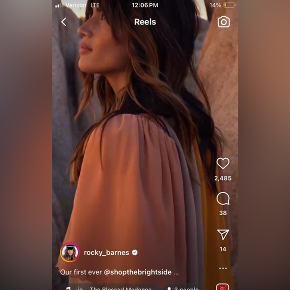 New The Bright Side Rocky Barnes Morning Light Lace Blouse Desert Sandstone sz L - Picture 6 of 10